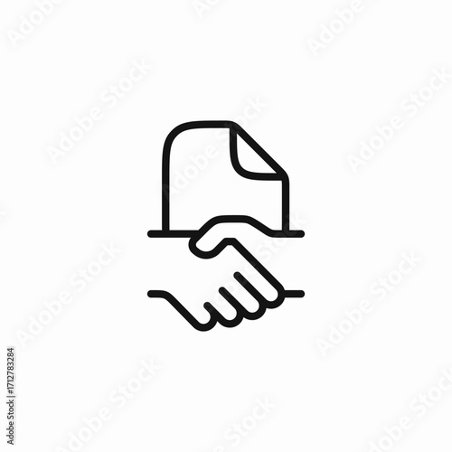 handshake deal contract document icon sign vector