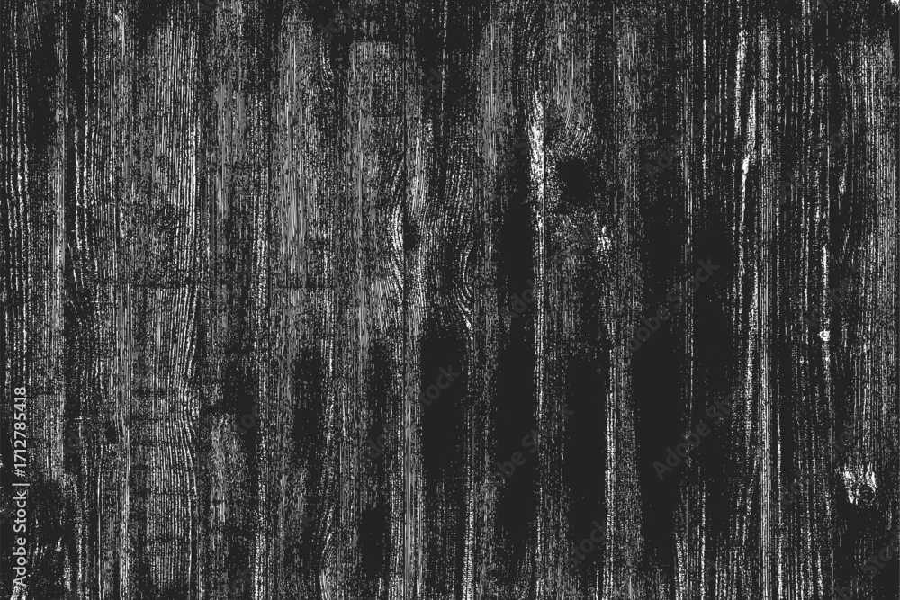 Obraz premium Vintage Wood Planks Grunge Texture, Distressed Wooden Panel Surface Background, Monochrome Rustic Timber Wall Backdrop, Aged Black and White Wood Grain Effect