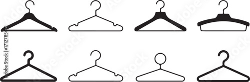 Clothing Hanger Collection Wardrobe Organization Garment Storage Solution Closet Accessory Silhouette