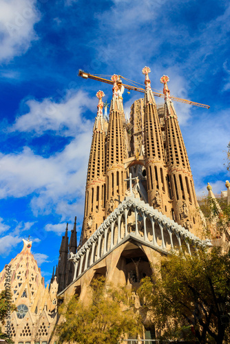 Photography Sagrada Familia basilica in Barcelona, Catalonia, Spain
