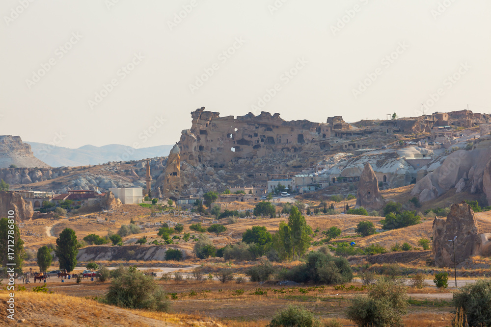 Fototapeta premium Volcanic rock formations landscape in Cappadocia, place of residence of ancient Christians