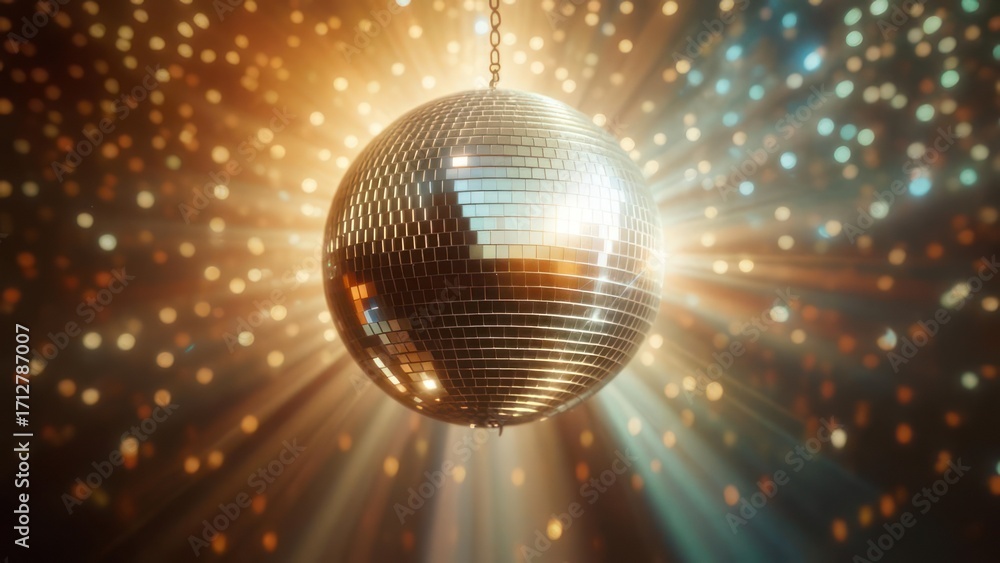 Obraz premium Disco ball in spotlight