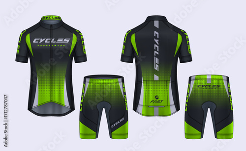 Cycling Jerseys mockup,t-shirt sport design template,uniform for bicycle apparel.	