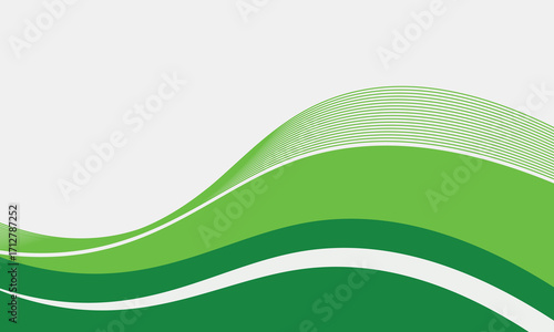 Abstract White and Green wave wide background banner