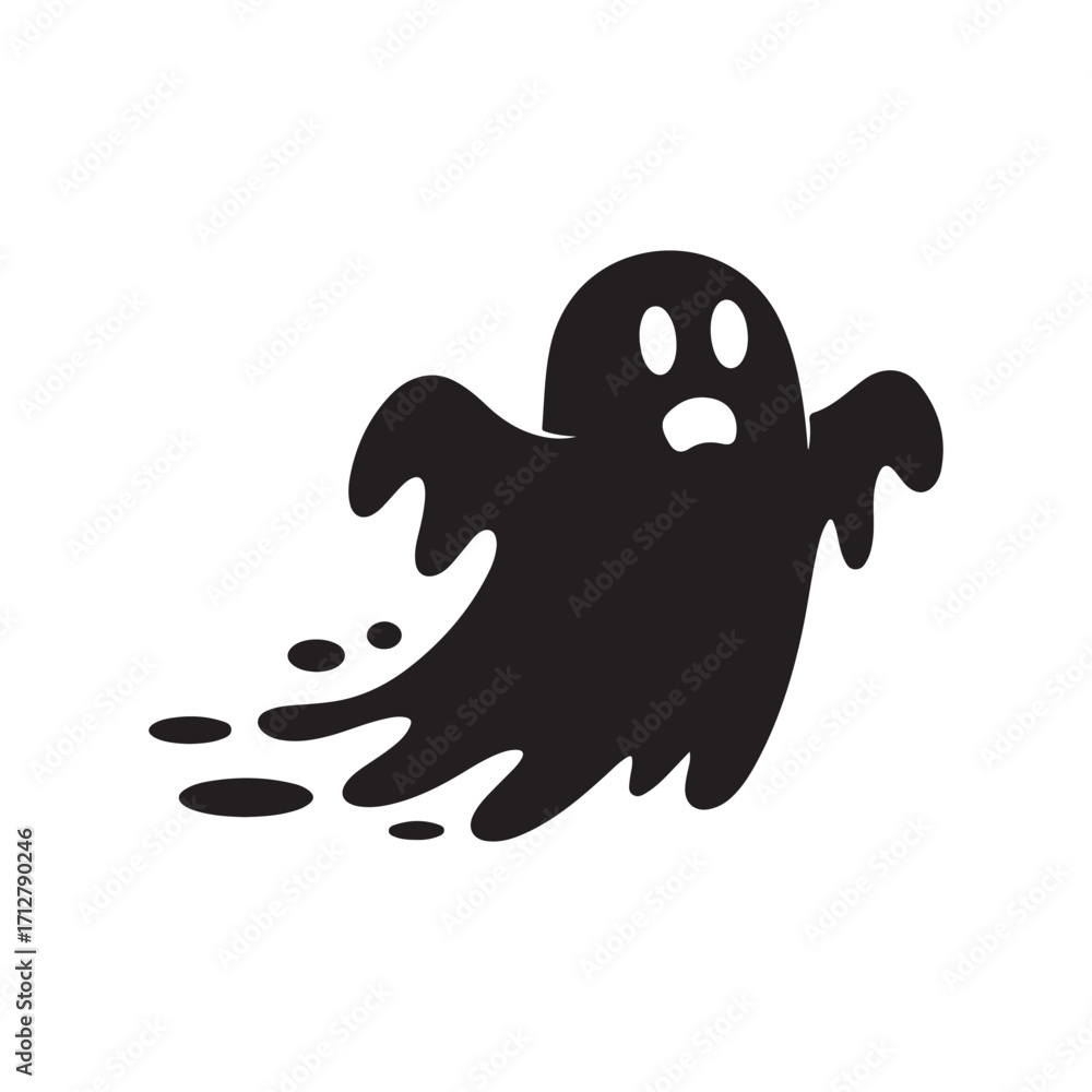 Fototapeta premium Ghost Running Away Halloween Spooky Silhouette