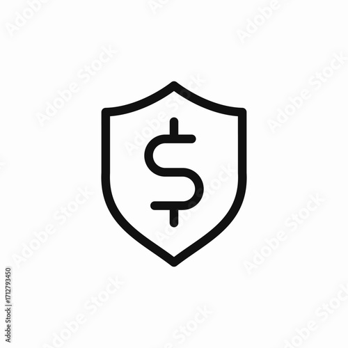 money protection shield icon sign vector