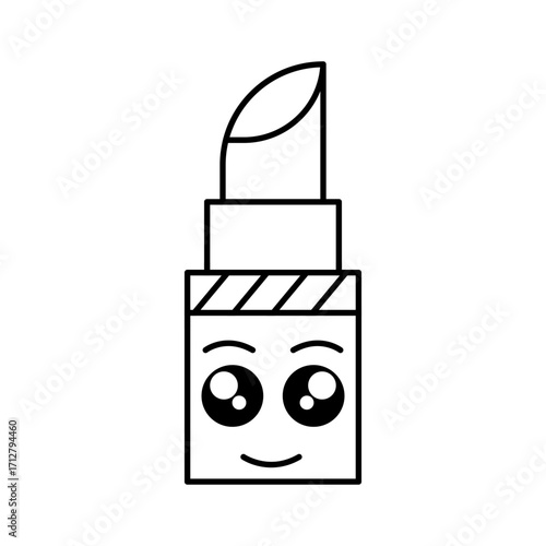 Cute Lipstick Cartoon. vector illustration