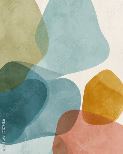 Abstract Soft Shapes in Pastel Colors for Modern Background Design