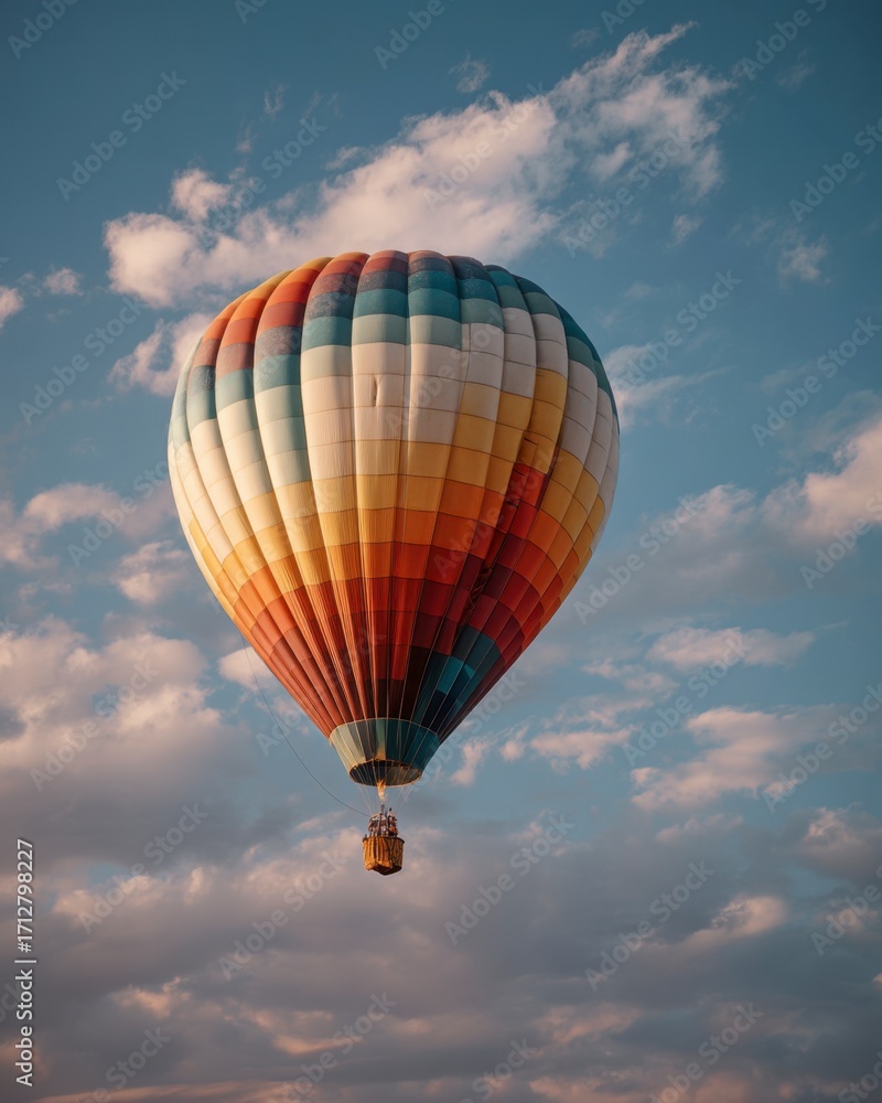 Fototapeta premium Colorful Hot Air Balloon Filling Sky During Beautiful Sunset