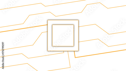 Abstract modern multiple glowing orange circuit-like lines. Futuristic digital network or electronic schematic, with the squares acting as connection hubs. Innovation, connectivity, and technology