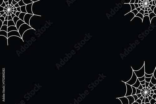 spider web on black background