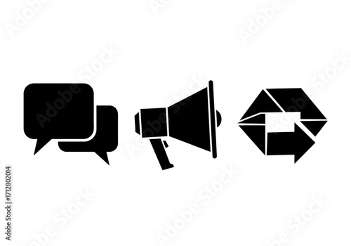 Communication Icons Speech, Sound & Arrow