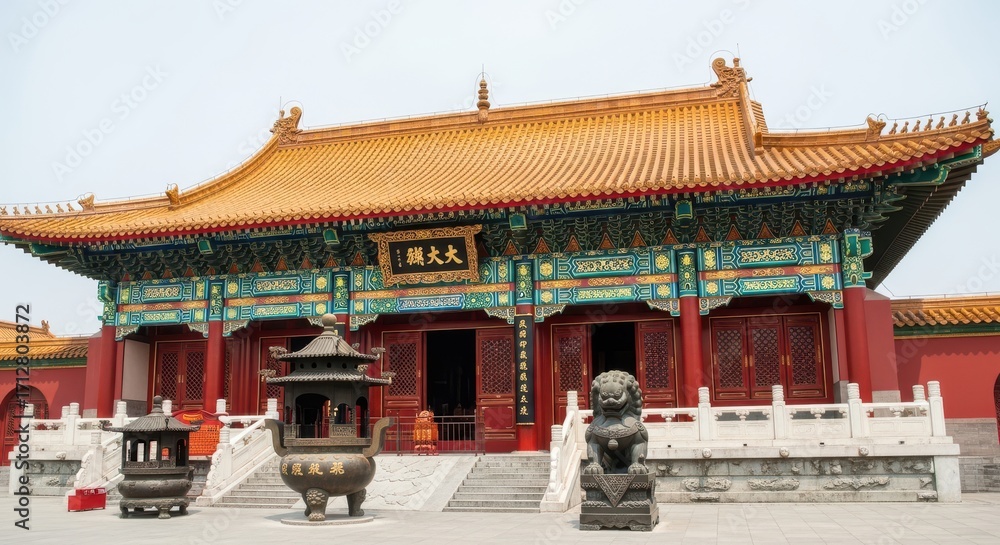 Fototapeta premium Historic Chinese Palace Architecture with Ornate Details