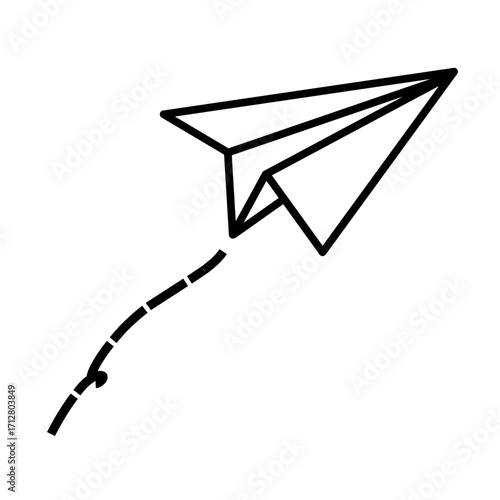 Paper plane isolated on white