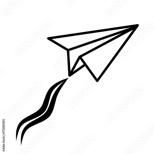 Paper plane isolated on white