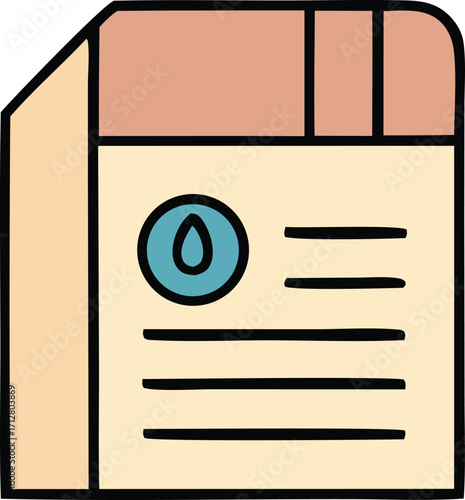 Save icon representing data storage and file management with a diskette symbol inside a document outline