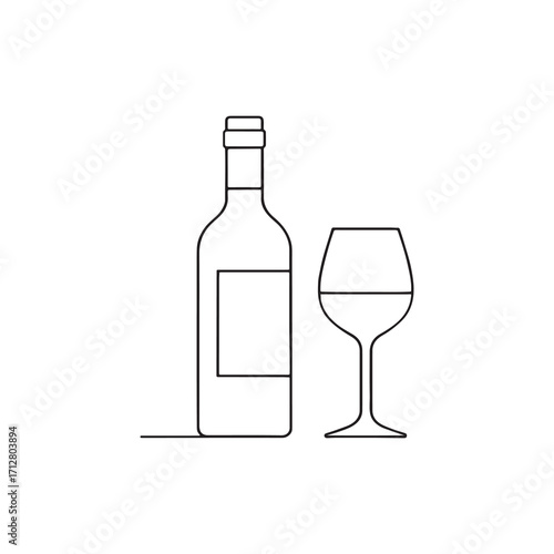wine bottle and glass