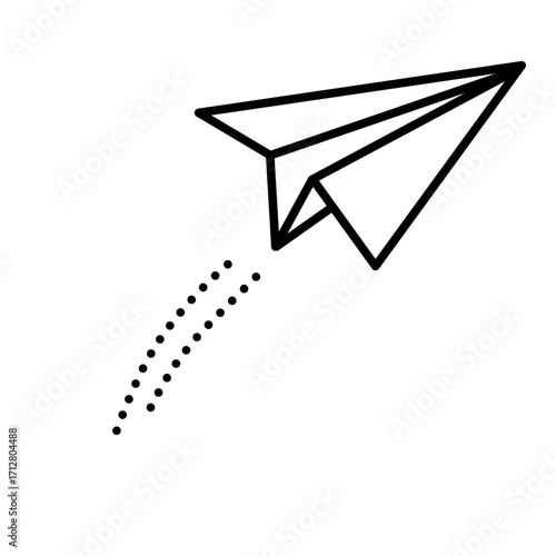 Paper plane isolated on white
