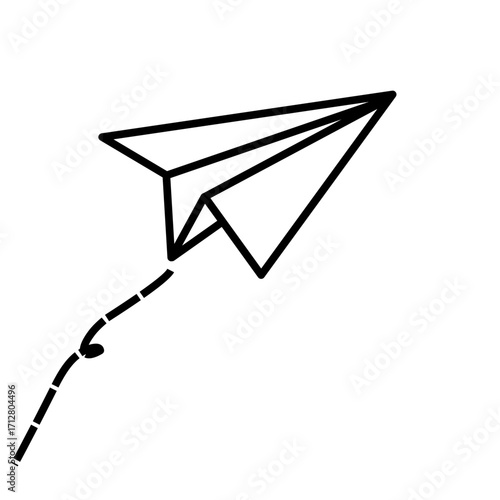 Paper plane isolated on white