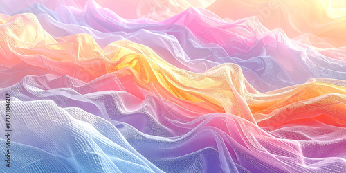 Pastel Rainbow Fabric Texture Dreamy Abstract Art