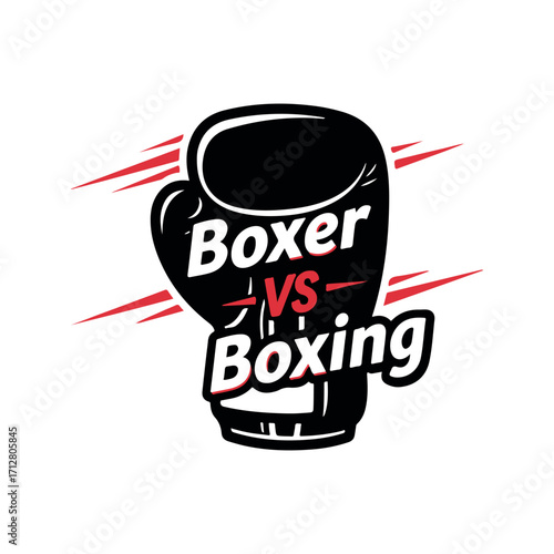 Dynamic Boxing Glove Logo Emblem Representing a Powerful Boxer in Fight Sport