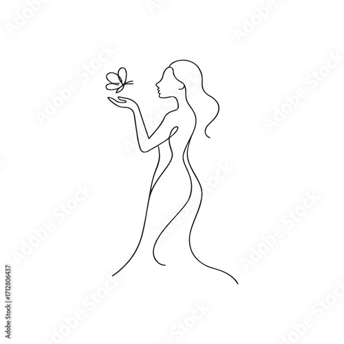 Vector illustration of a girl and woman with fashion and beauty elements