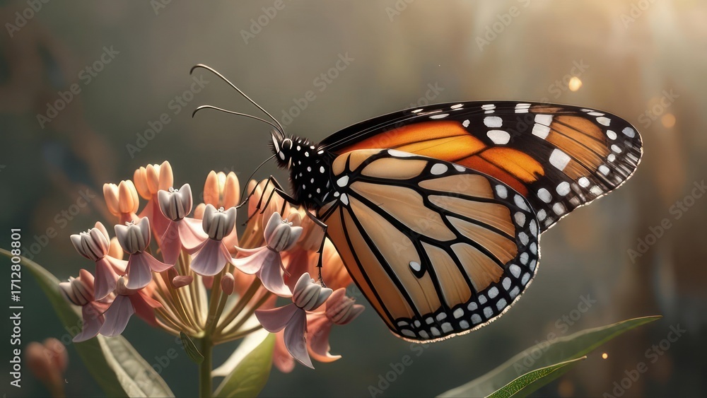 Obraz premium Monarch butterfly on flower