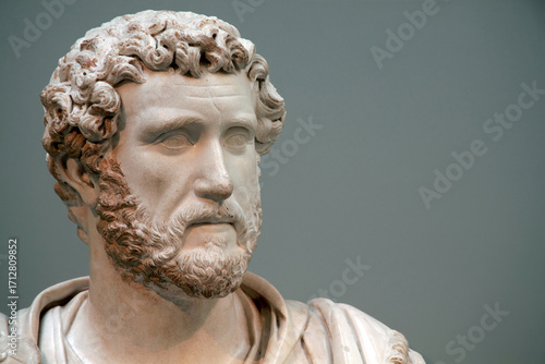 Fototapeta Hadrian statue head who was Roman emperor from 117 to 138 and is regarded as one