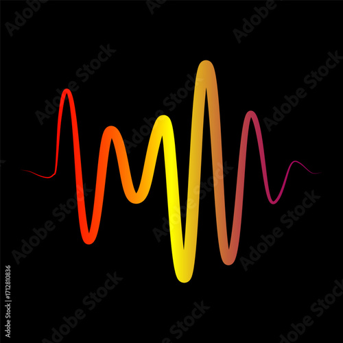 Sound waves vector illustration design.  audio, sound wave logo design inspiration
