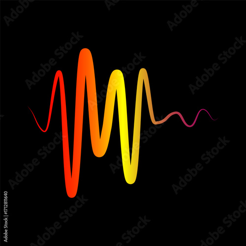 Sound waves vector illustration design.  audio, sound wave logo design inspiration
