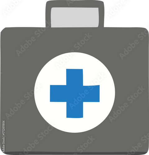 First aid kit medical symbol blue cross emblem icon healthcare emergency preparedness medical supplies safety equipment