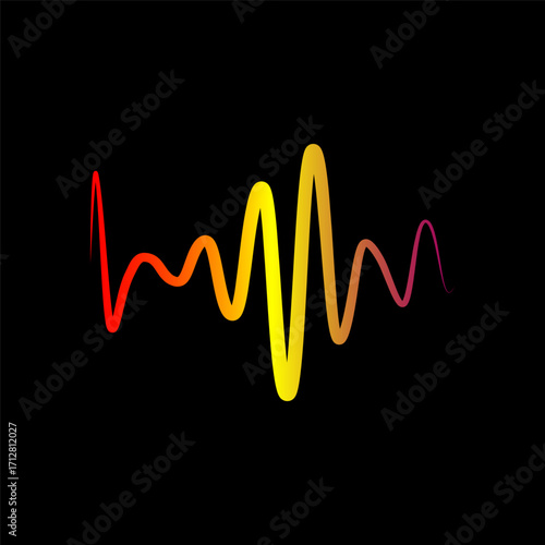 Sound waves vector illustration design.  audio, sound wave logo design inspiration
