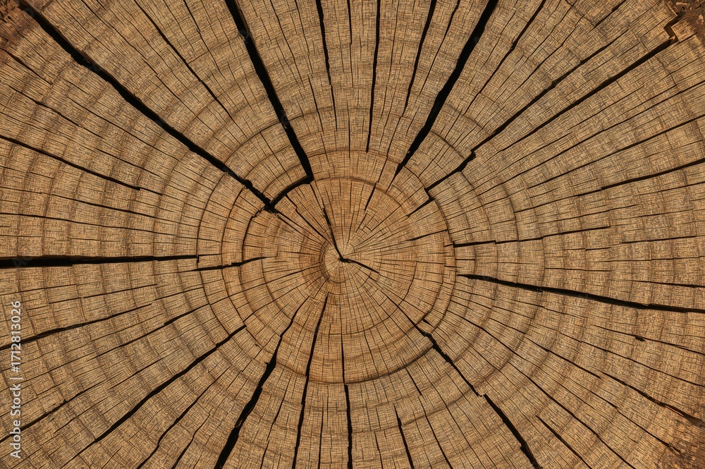 Fototapeta premium Textures and patterns of aged tree stumps and slices, natural wood background