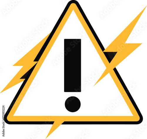 High Voltage Alert Symbol, High Voltage Alert Symbol, Electricity Safety Alert Sign, danger sign
