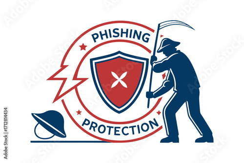 Phishing Protection Emblem with Grim Reaper Silhouette