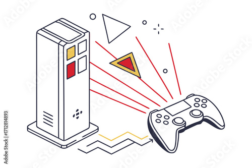 Video game console and controller with abstract elements Keywords: video game, gaming, console