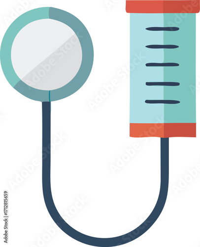 Medical device blood pressure monitor cuff and gauge with stethoscope head representing healthcare and diagnosis tools for patient care