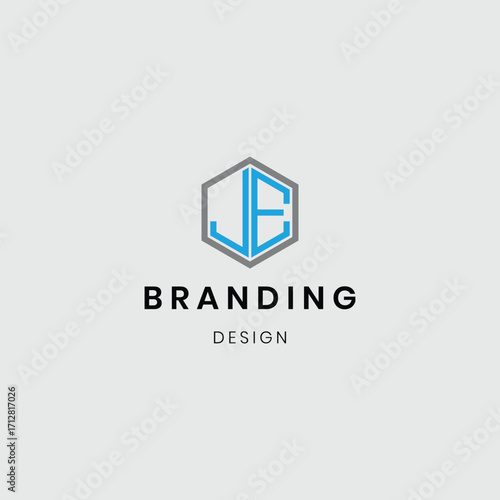 A logo combining a house and flat buildings with the initials “JE”, symbolizing real estate, property development, and modern living. Perfect for real estate agencies, housing projects, apartment comp