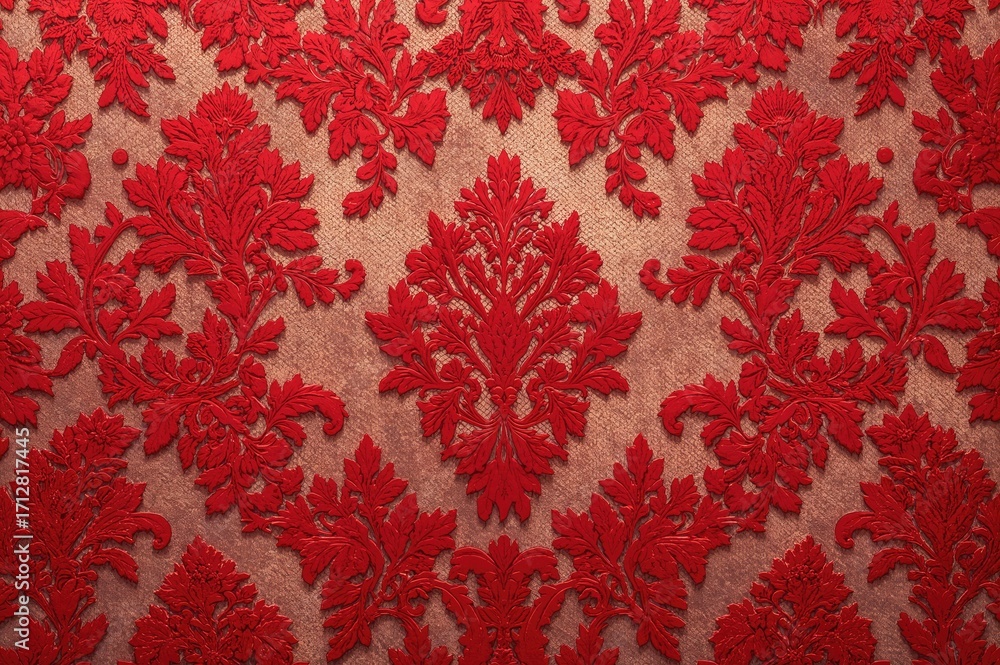 Intricate Lace Damask Design in Retro Style