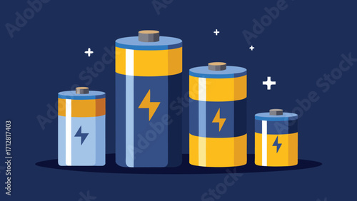 Battery Power Level Illustration with Full and Empty Battery Charge Indicators
