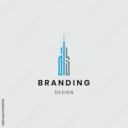 A logo showing a house with buildings, symbolizing real estate, construction, and property development. Suitable for architecture firms, real estate agencies, home builders, and construction businesse