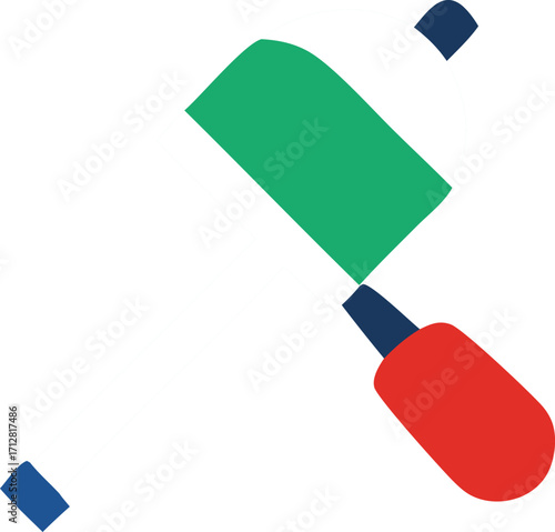 Creative marker drawing abstract art with vibrant green and red shapes on for design projects