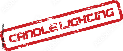 A red grunge stamp declares Candle Lighting in bold lettering