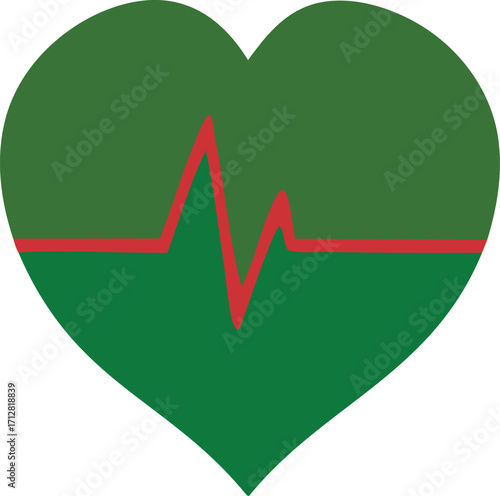 Green heartbeat symbol of health and vitality a medical cardiogram graphic representation of life