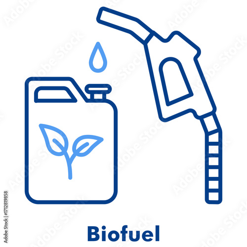 Biofuel Two Tone Line Color Vector Icon. Perfect for renewable energy, green fuel, sustainable resources, and eco projects.