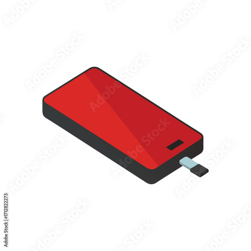 A colorful power bank vector art illustration