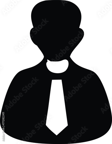 Professional silhouette icon representing a man in formal attire with a tie ideal for business and corporate profiles