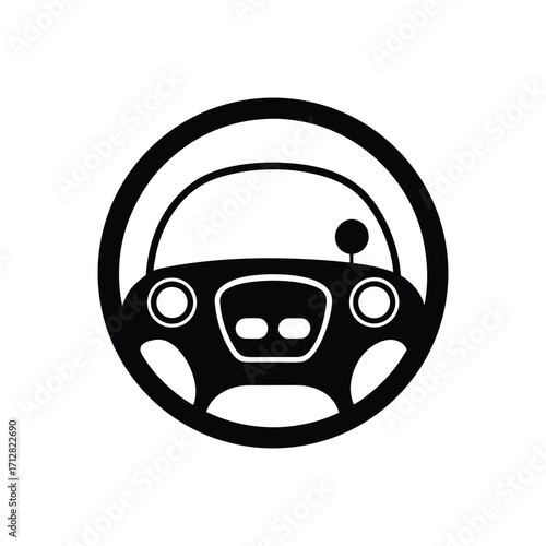 A smart car dashboard silhouette vector art illustration