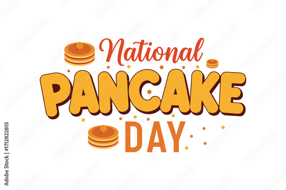 Fototapeta premium National pancake day typography colorful vector design