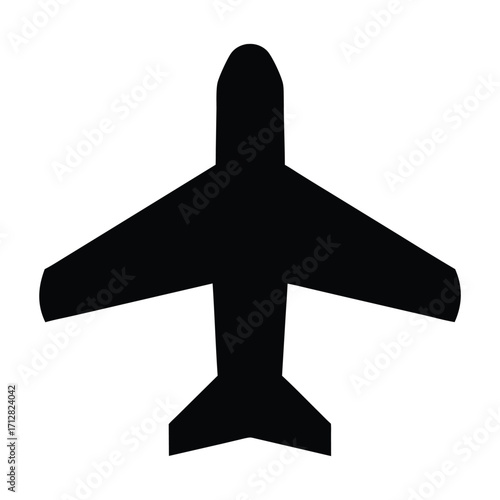 Airplane silhouette vector graphic for travel tourism aviation industry and flight design projects use this asset